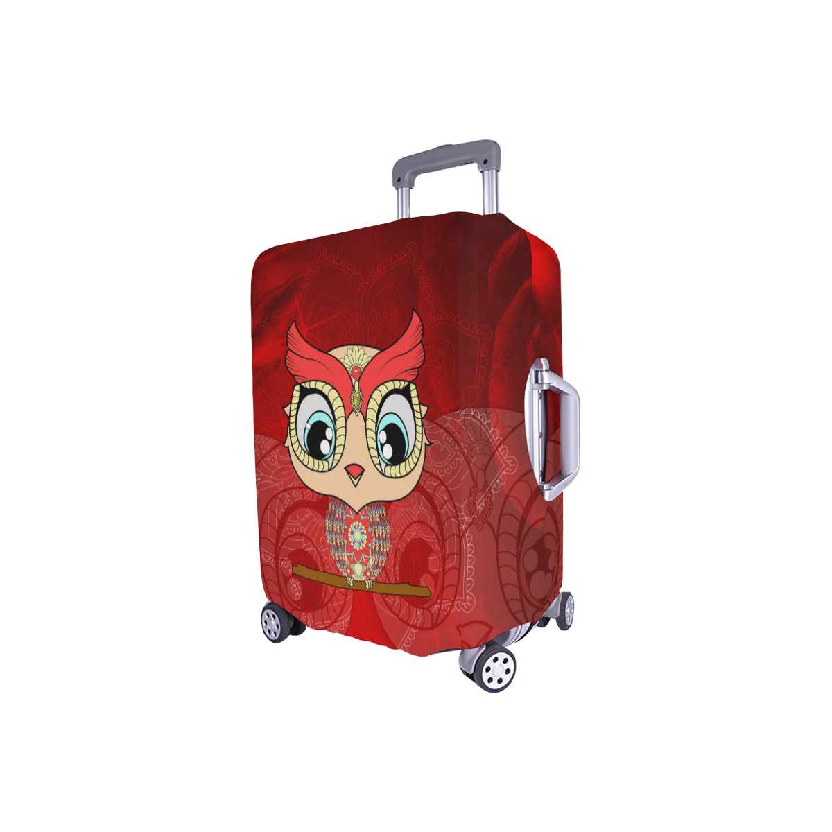 Cute owl, mandala design colorful Luggage Cover/Small 18"-21"