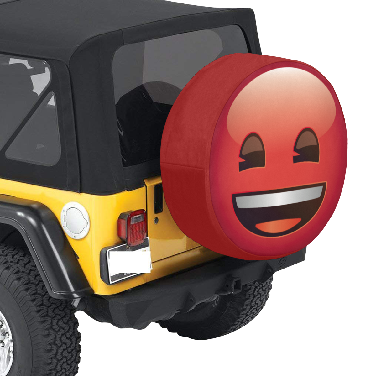 Red Smiley Face Emoji 34 Inch Spare Tire Cover