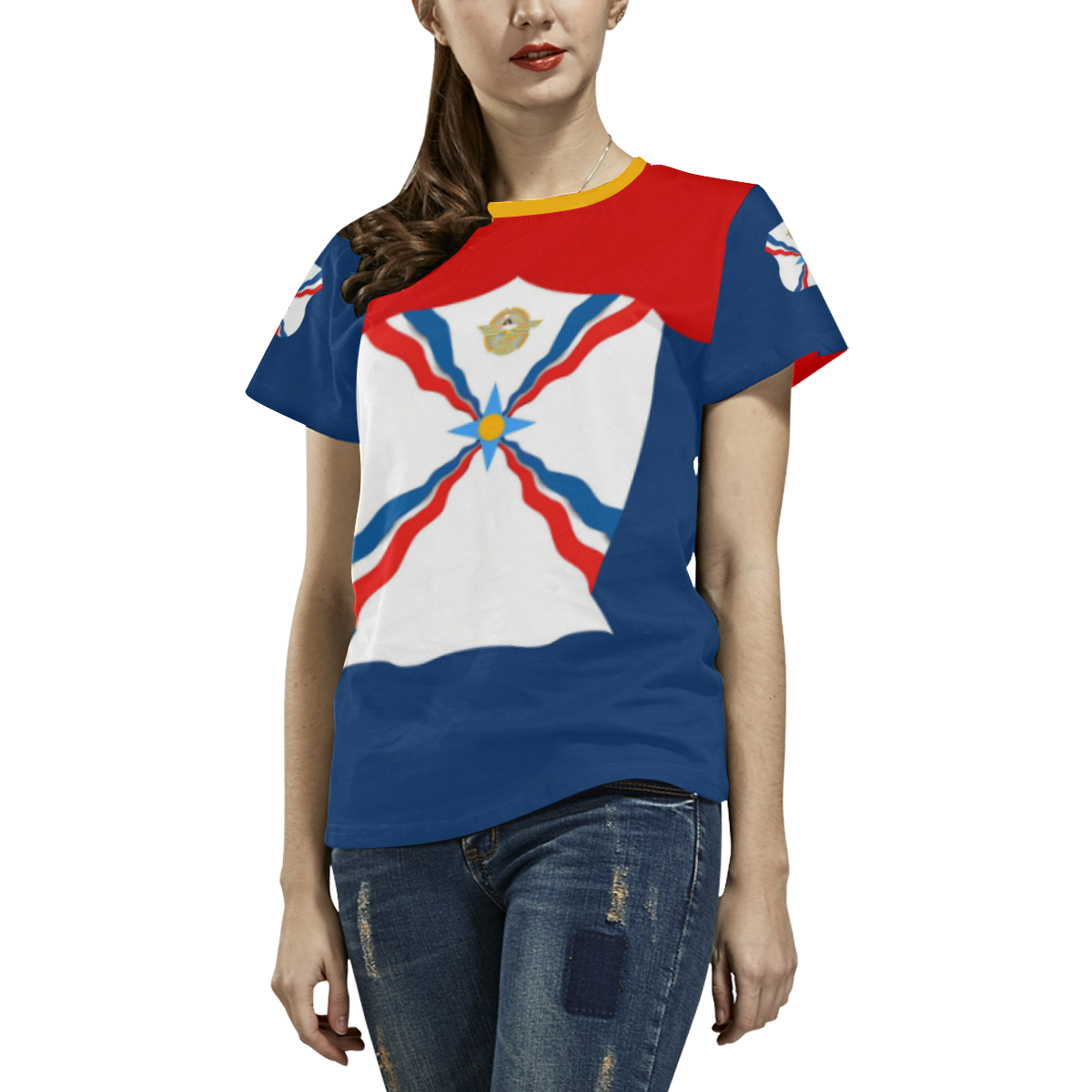 Assyrian T-shirt All Over Print T-shirt for Women/Large Size (USA Size) (Model T40)