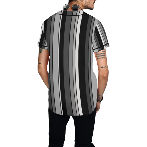 from black to grey All Over Print Baseball Jersey for Men (Model T50)