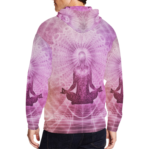 meditation yoga graphic art All Over Print Full Zip Hoodie for Men (Model H14)