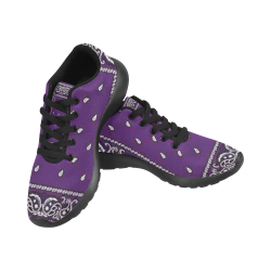 Purple Bandana Men-Black Men’s Running Shoes (Model 020)