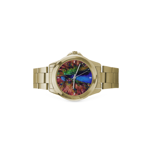 Impressionist Peacock Custom Gilt Watch(Model 101)