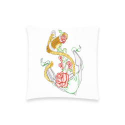 Anchor With Roses Custom  Pillow Case 18"x18" (one side) No Zipper