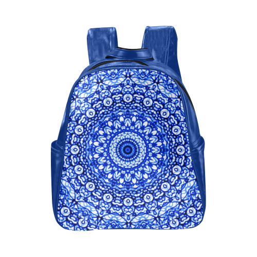 Blue Mandala Mehndi Style G403 Multi-Pockets Backpack (Model 1636)