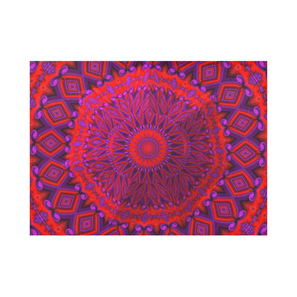Indian Blanket Under Glass Fractal Abstract Placemat 14’’ x 19’’ (Set of 6)