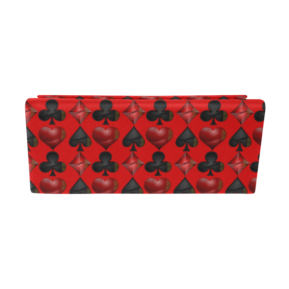 Las Vegas Black and Red Casino Poker Card Shapes on Red Custom Foldable Glasses Case