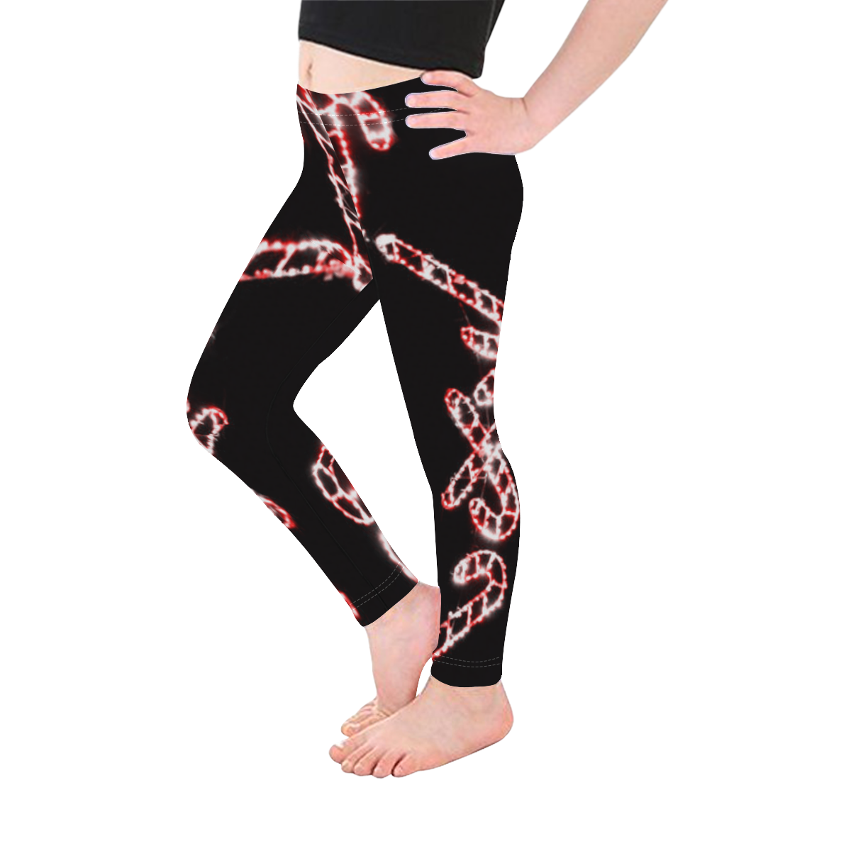 CANDY CANES Kid's Ankle Length Leggings (Model L06)