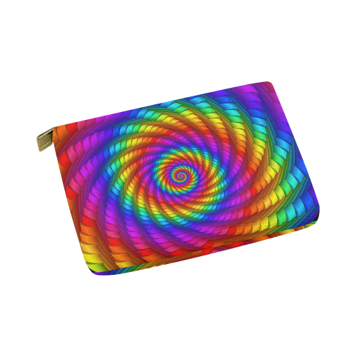 Psychedelic Rainbow Spiral Pouch Carry-All Pouch 8''x 6''