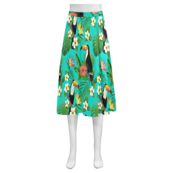 Tropical Summer Toucan Pattern Mnemosyne Women's Crepe Skirt (Model D16)
