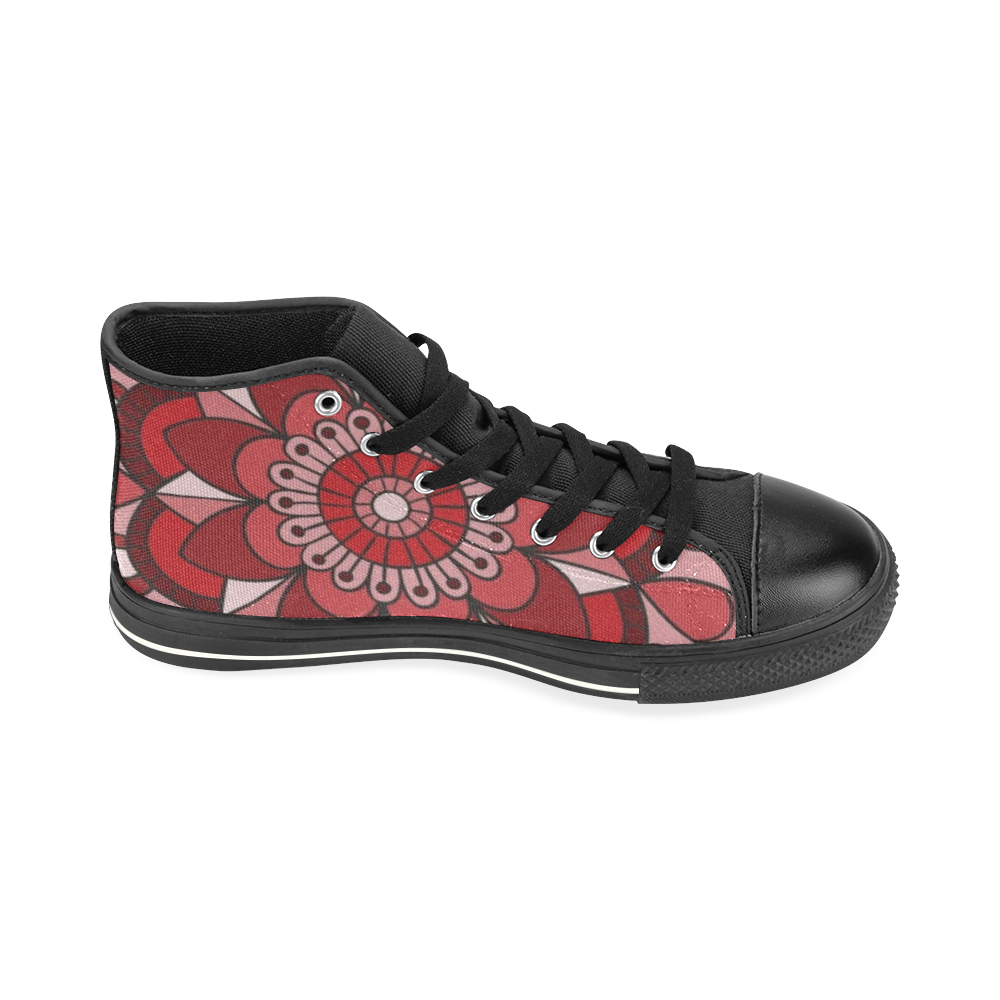 MANDALA HIBISCUS BEAUTY High Top Canvas Shoes for Kid (Model 017)