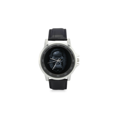 Gorilla Unisex Stainless Steel Leather Strap Watch(Model 202)