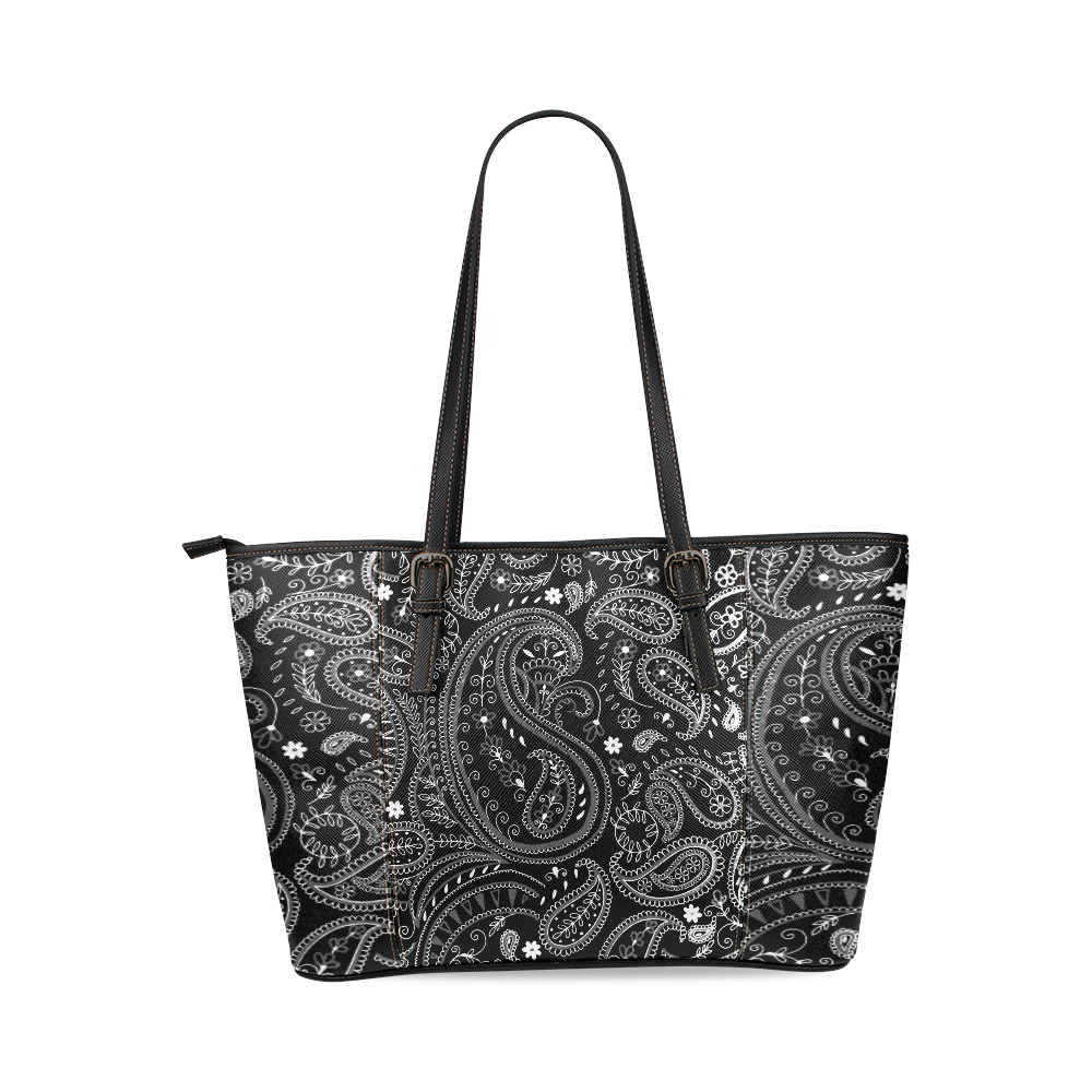 PAISLEY 7 Leather Tote Bag/Small (Model 1640)
