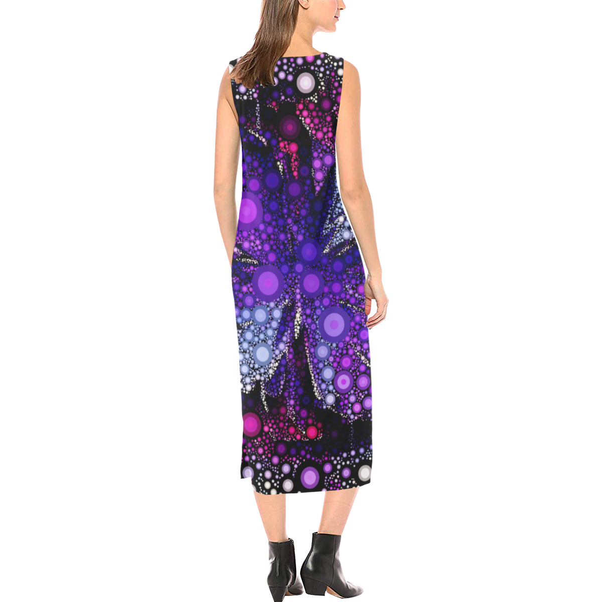 Purple Rain Phaedra Sleeveless Open Fork Long Dress (Model D08)