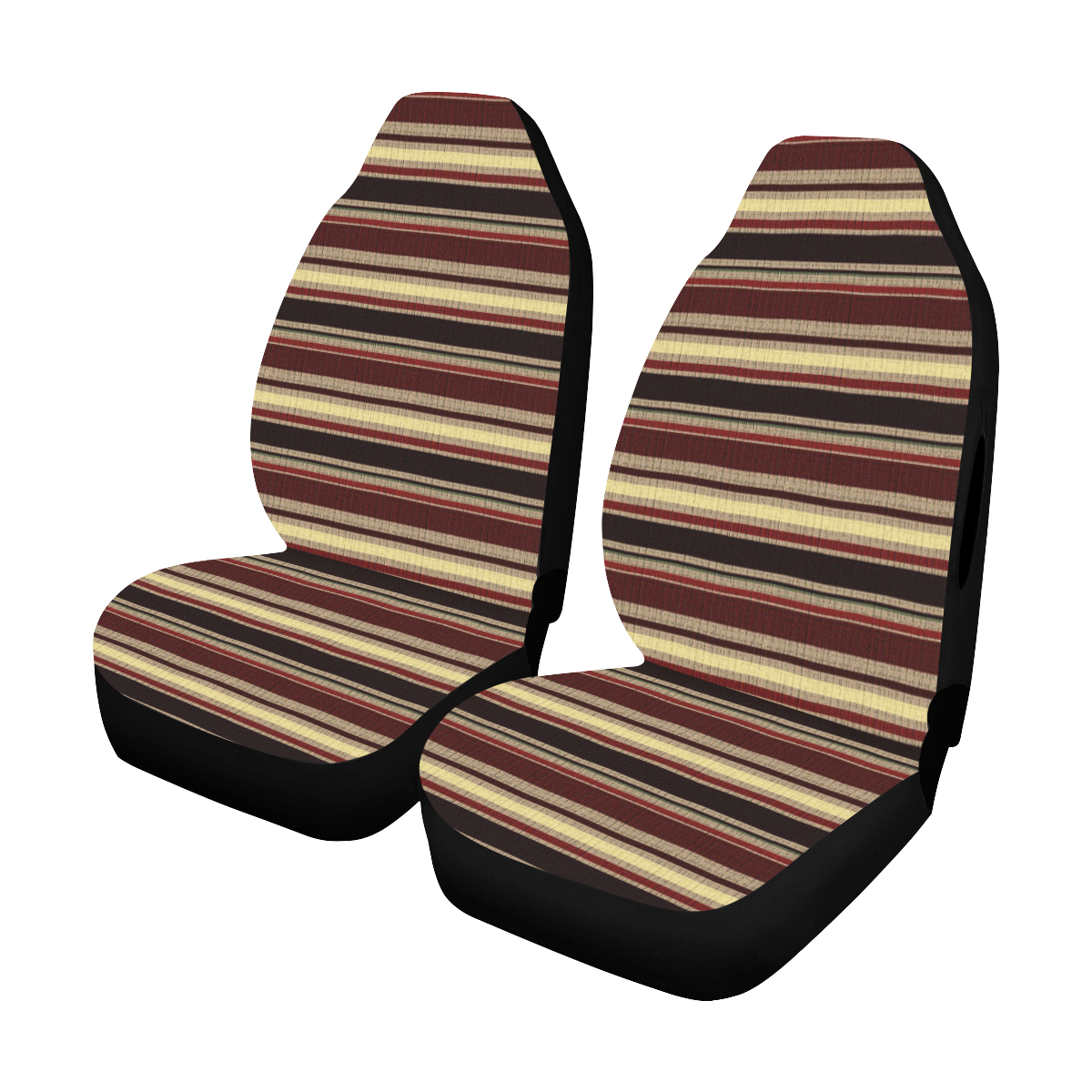 Dark textured stripes Car Seat Cover Airbag Compatible (Set of 2)