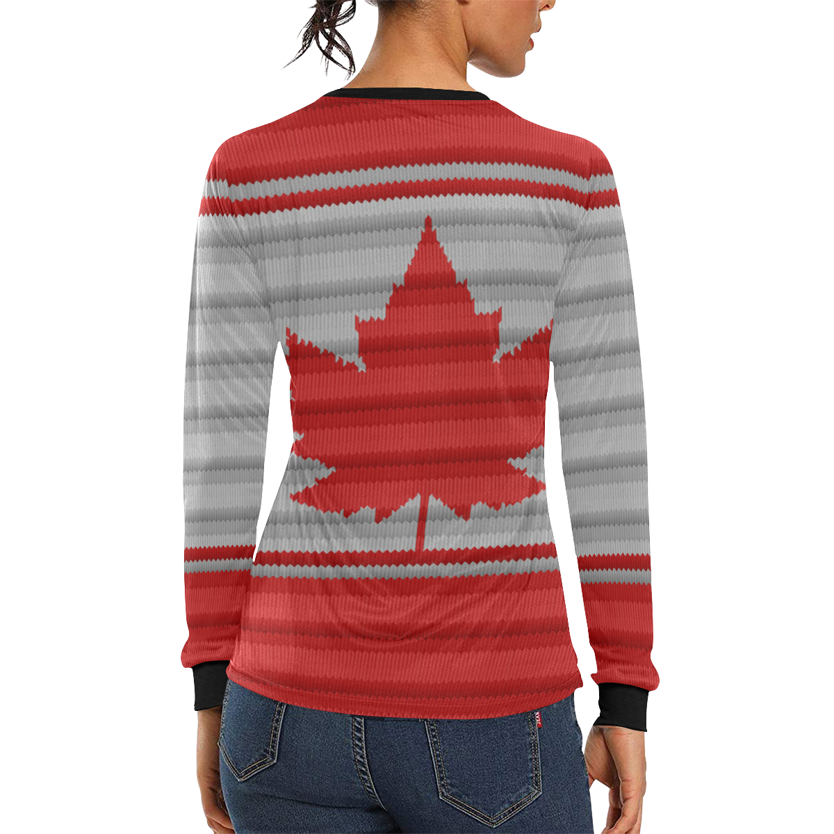 Canada Winter Print Long Sleeve Shirts Women's All Over Print Long Sleeve T-shirt (Model T51)
