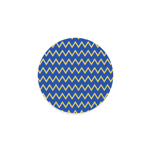 Chevron Jaune/Bleu Round Coaster