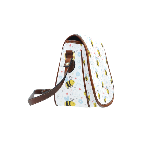 Cute Bee Pattern Saddle Bag/Small (Model 1649) Full Customization