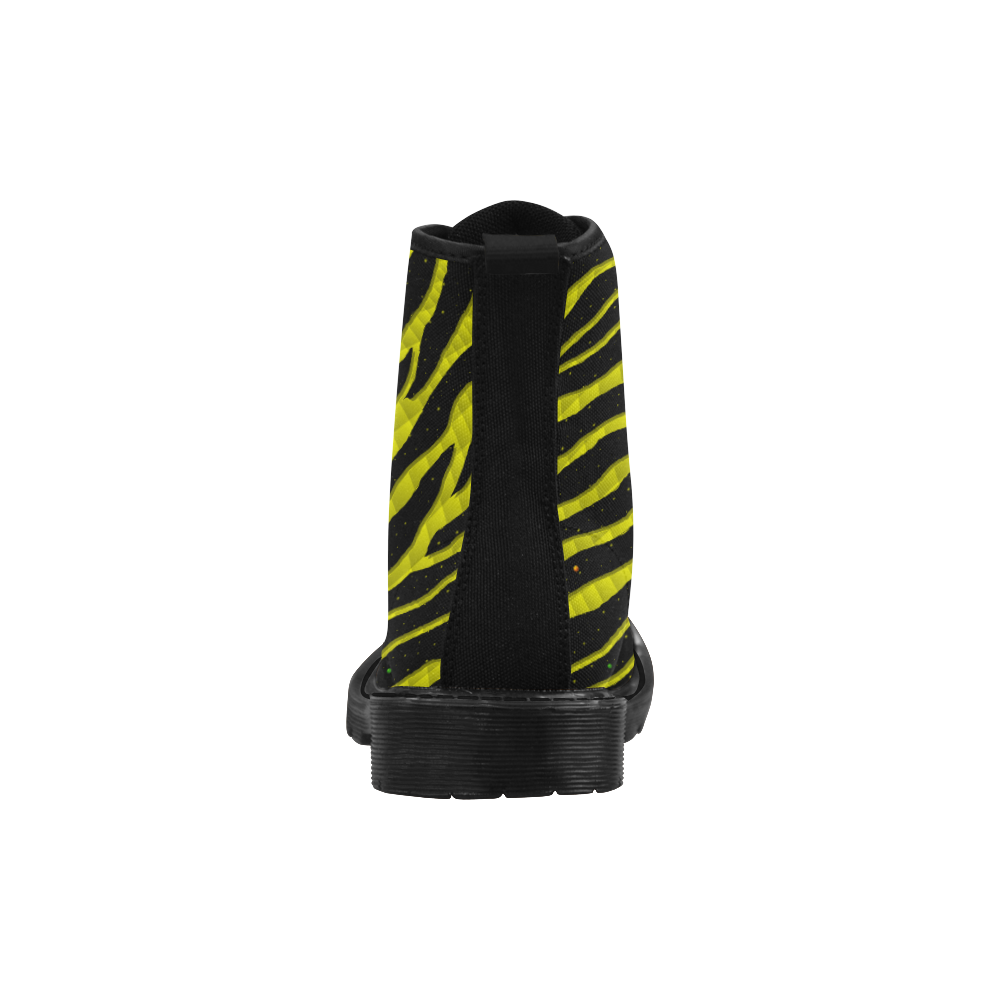 Ripped SpaceTime Stripes - Yellow Martin Boots for Women (Black) (Model 1203H)