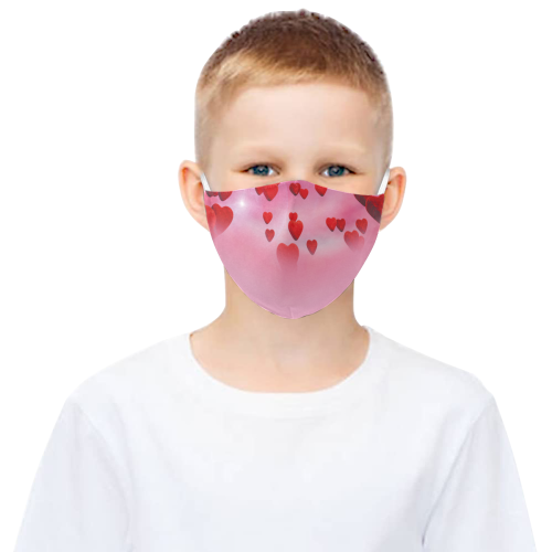 lovely romantic sky heart pattern for valentines day, mothers day, birthday, marriage - face mask 3D Mouth Mask with Drawstring (2 Filters Included) (Model M04) (Non-medical Products)