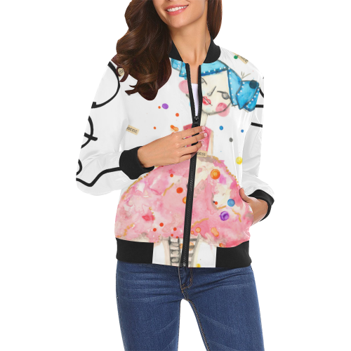 She Is Womes Jacket All Over Print Bomber Jacket for Women (Model H19)