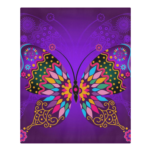 Colorful Butterflies and Flowers V23 3-Piece Bedding Set