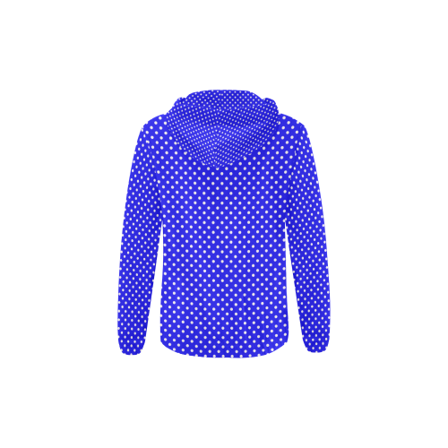 Blue polka dots All Over Print Full Zip Hoodie for Kid (Model H14)