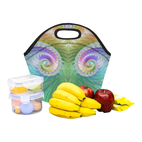 Frax Fractal Rainbow Neoprene Lunch Bag/Small (Model 1669)