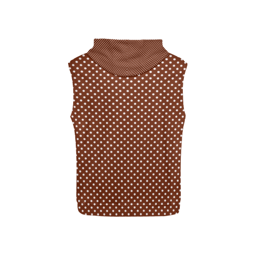 Brown polka dots All Over Print Sleeveless Hoodie for Kid (Model H15)