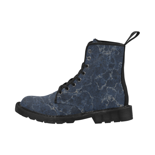 Marble Blue Martin Boots for Women (Black) (Model 1203H)