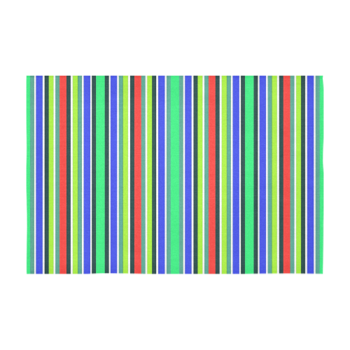 Vivid Colored Stripes 2 Cotton Linen Tablecloth 60" x 90"