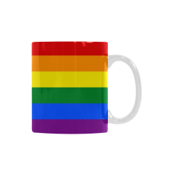 Gay Pride Rainbow Flag Stripes Custom White Mug (11OZ)