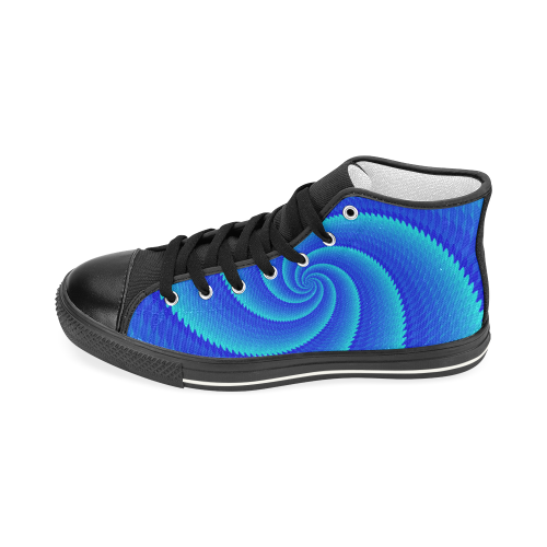 Blue spiralysis Women's Classic High Top Canvas Shoes (Model 017)