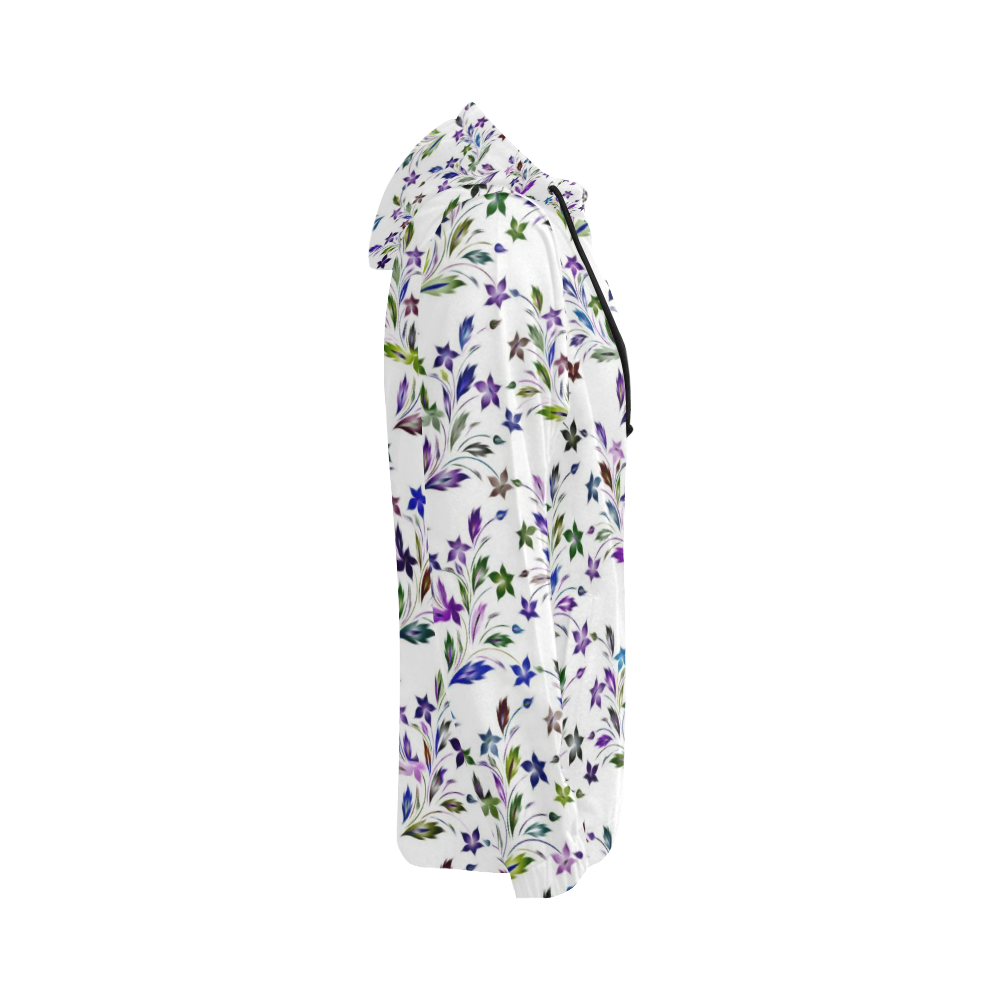 Vivid floral pattern 4182A by FeelGood All Over Print Full Zip Hoodie for Women (Model H14)