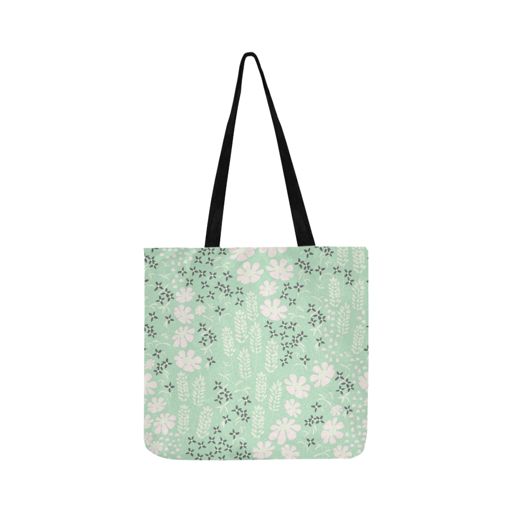 Mint Floral Pattern Reusable Shopping Bag Model 1660 (Two sides)