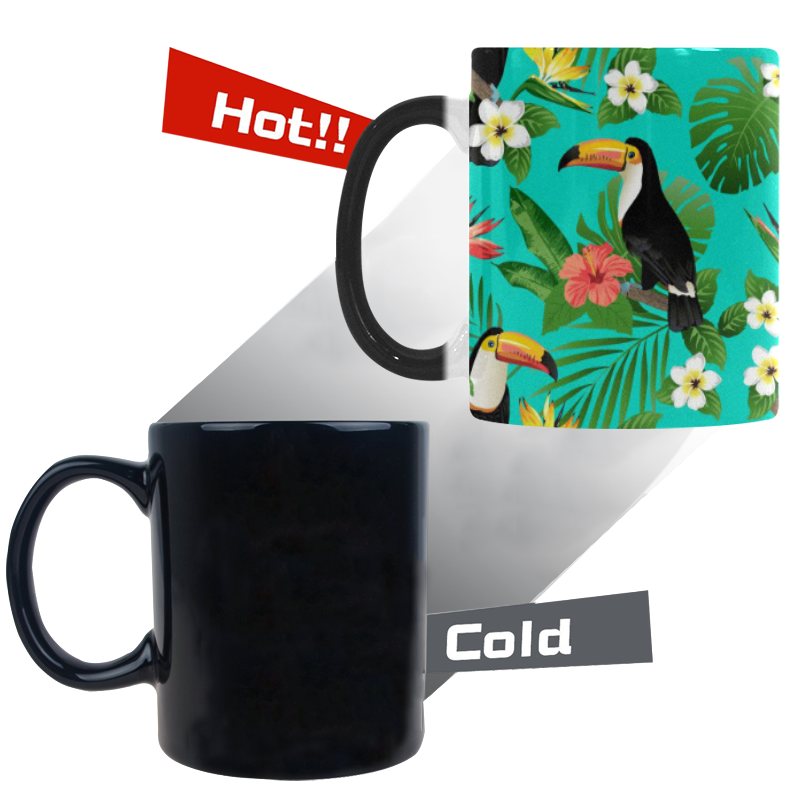 Tropical Summer Toucan Pattern Custom Morphing Mug