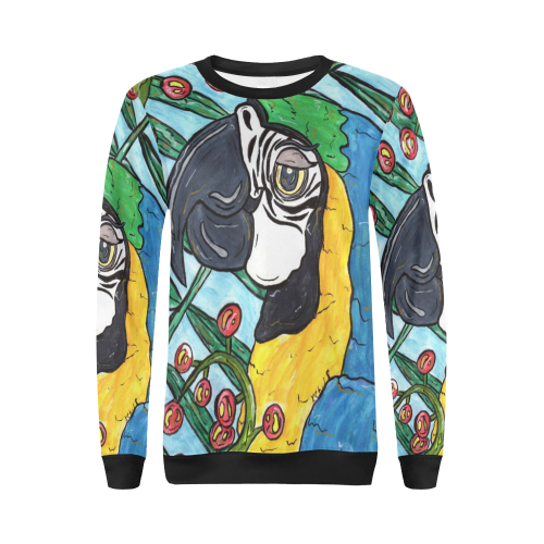 Max the Macaw sweatshirt All Over Print Crewneck Sweatshirt for Women (Model H18)