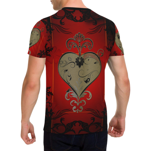 Wonderful decorative heart Men's All Over Print T-Shirt with Chest Pocket (Model T56)