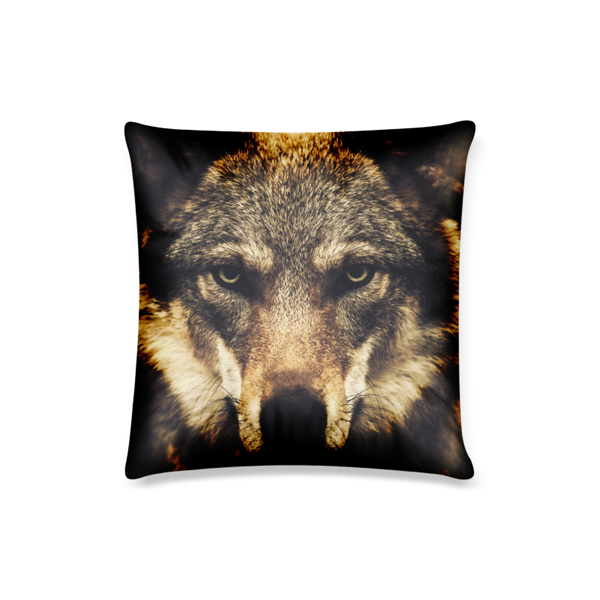 Wolf 2 Animal Nature Custom Pillow Case 16"x16"  (One Side Printing) No Zipper