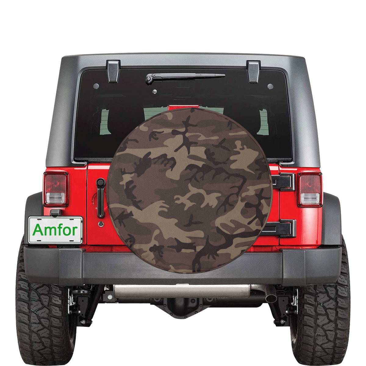 Camo Red Brown 34 Inch Spare Tire Cover