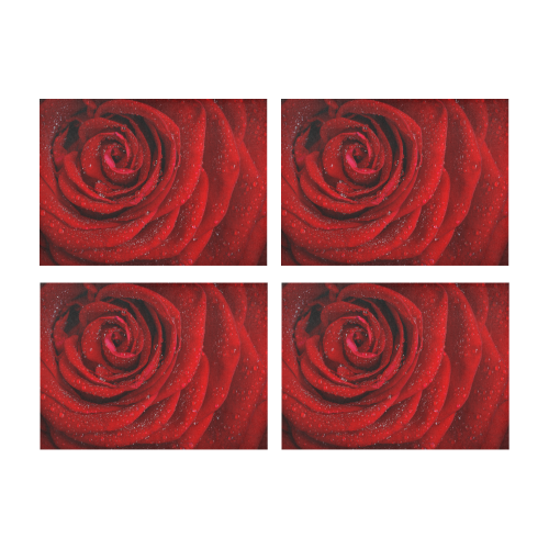 Red rosa Placemat 14’’ x 19’’ (Set of 4)