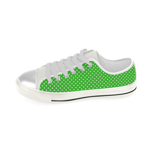Green polka dots Canvas Women's Shoes/Large Size (Model 018)