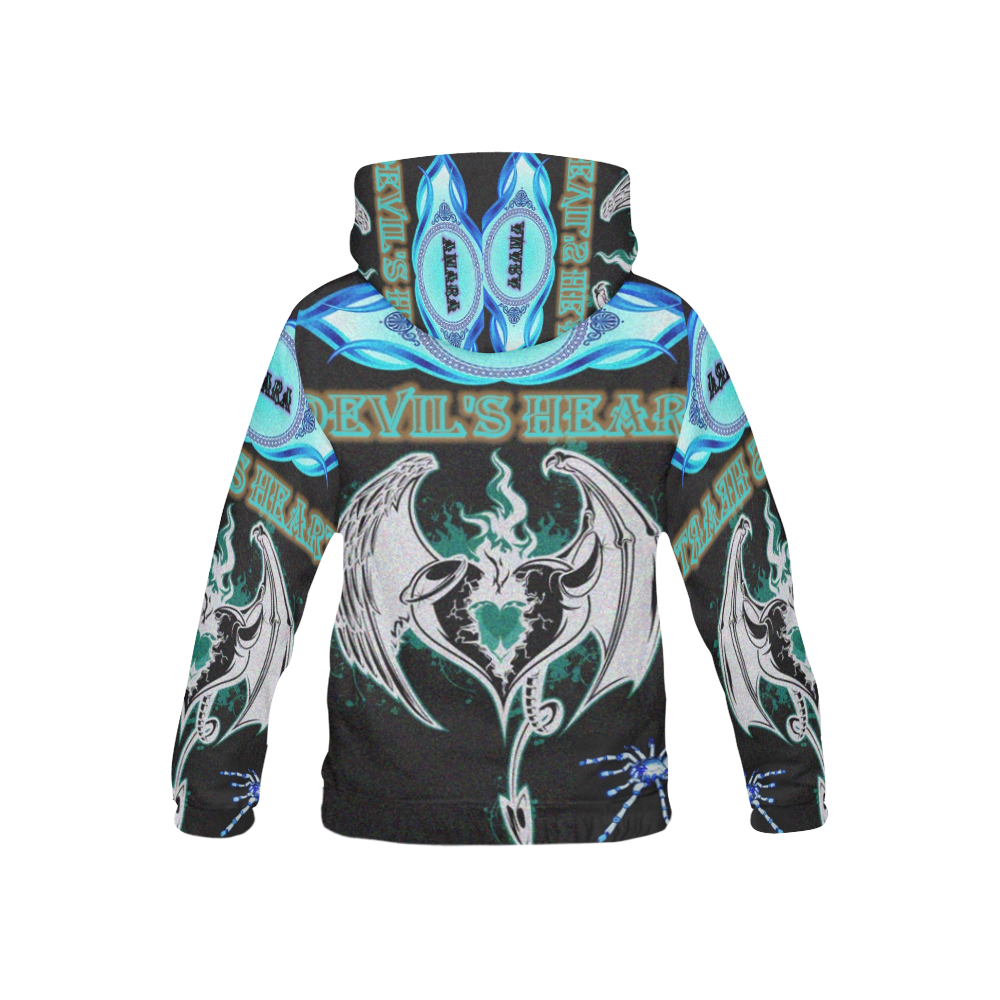Devil's heart All Over Print Hoodie for Kid (USA Size) (Model H13)
