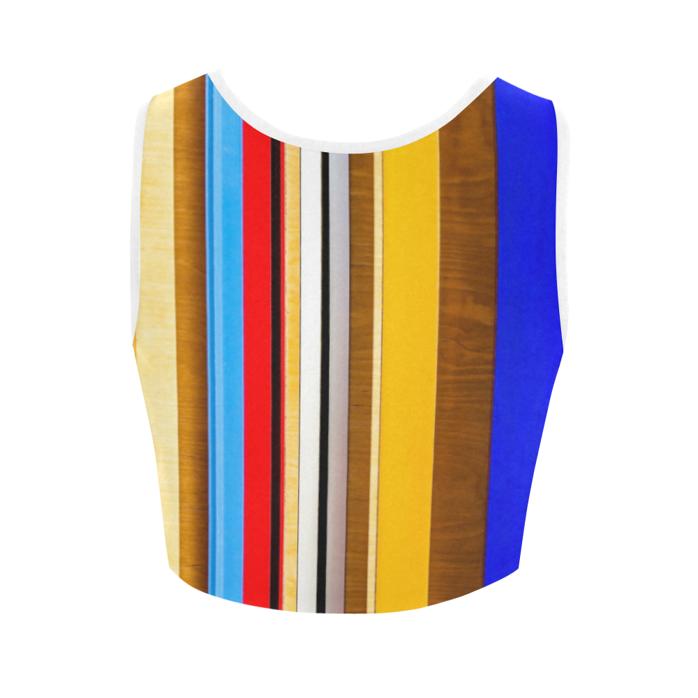 Colorful abstract pattern stripe art Women's Crop Top (Model T42)