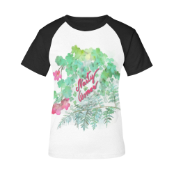 Nasty Woman , floral watercolor Women's Raglan T-Shirt/Front Printing (Model T62)