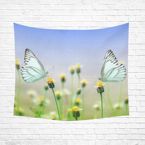 FLOWERS Cotton Linen Wall Tapestry 60"x 51"