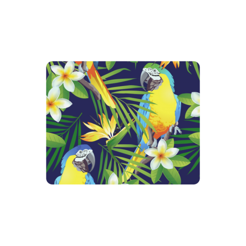 Macaws And Tropical Flowers Rectangle Mousepad