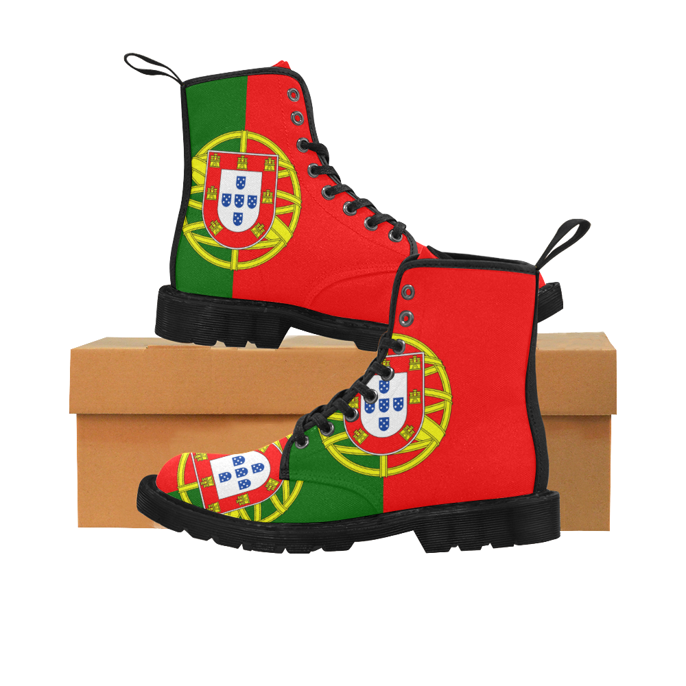 PORTUGAL Martin Boots for Women (Black) (Model 1203H)