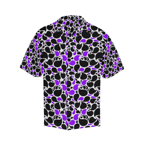 purple black paisley Hawaiian Shirt (Model T58)