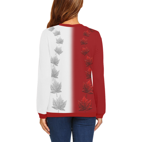 Canada Sweatshirts 2 Tone Women's All Over Print Crewneck Sweatshirt for Women (Model H18)